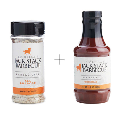 Two Fiorella's Jack Stack Barbecue products on a white background