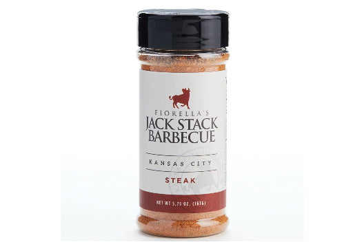 Fiorella's Jack Stack Barbecue steak seasoning jar on a white background